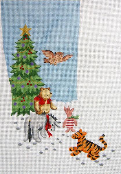 Winnie the Pooh and Friends Christmas Stocking - KC Needlepoint