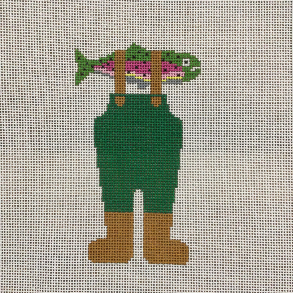 Rainbow Trout Wader Canvas - KC Needlepoint