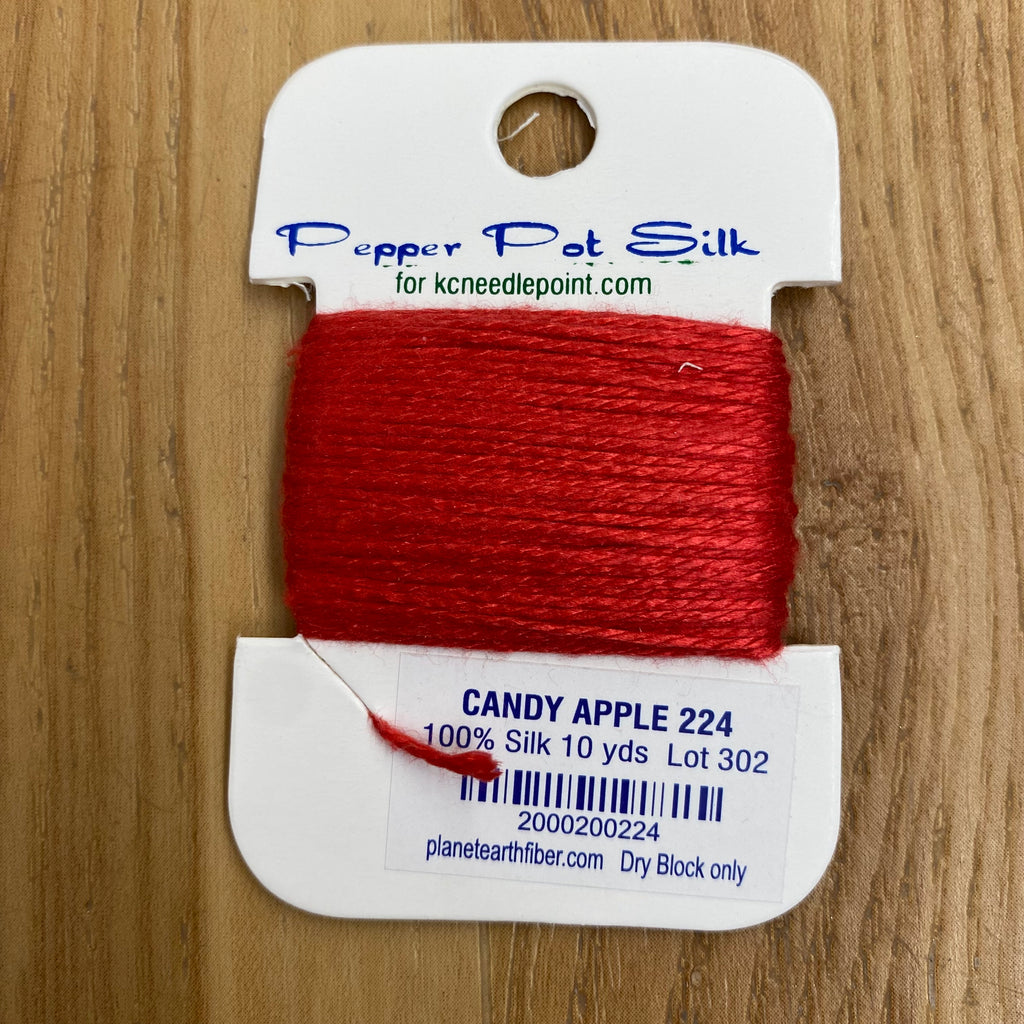 Pepper Pot Silk Card 224 Candy Apple - KC Needlepoint