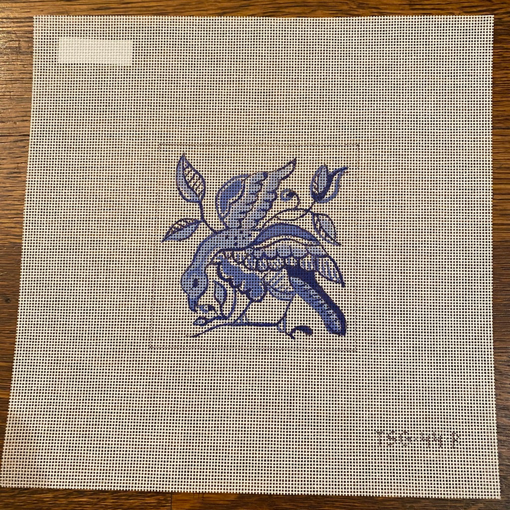 Pheasant Delft Tile Needlepoint Canvas - needlepoint