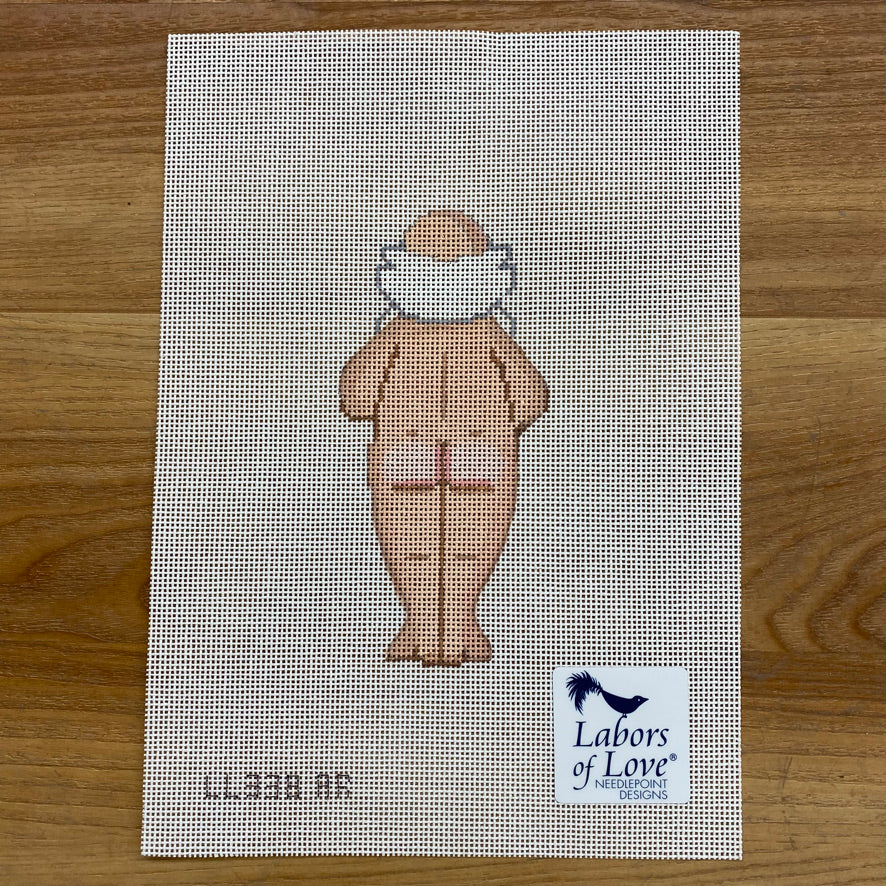 Naked Santa with Stocking Canvas - KC Needlepoint