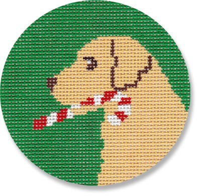 Candy Cane Lab Canvas - KC Needlepoint