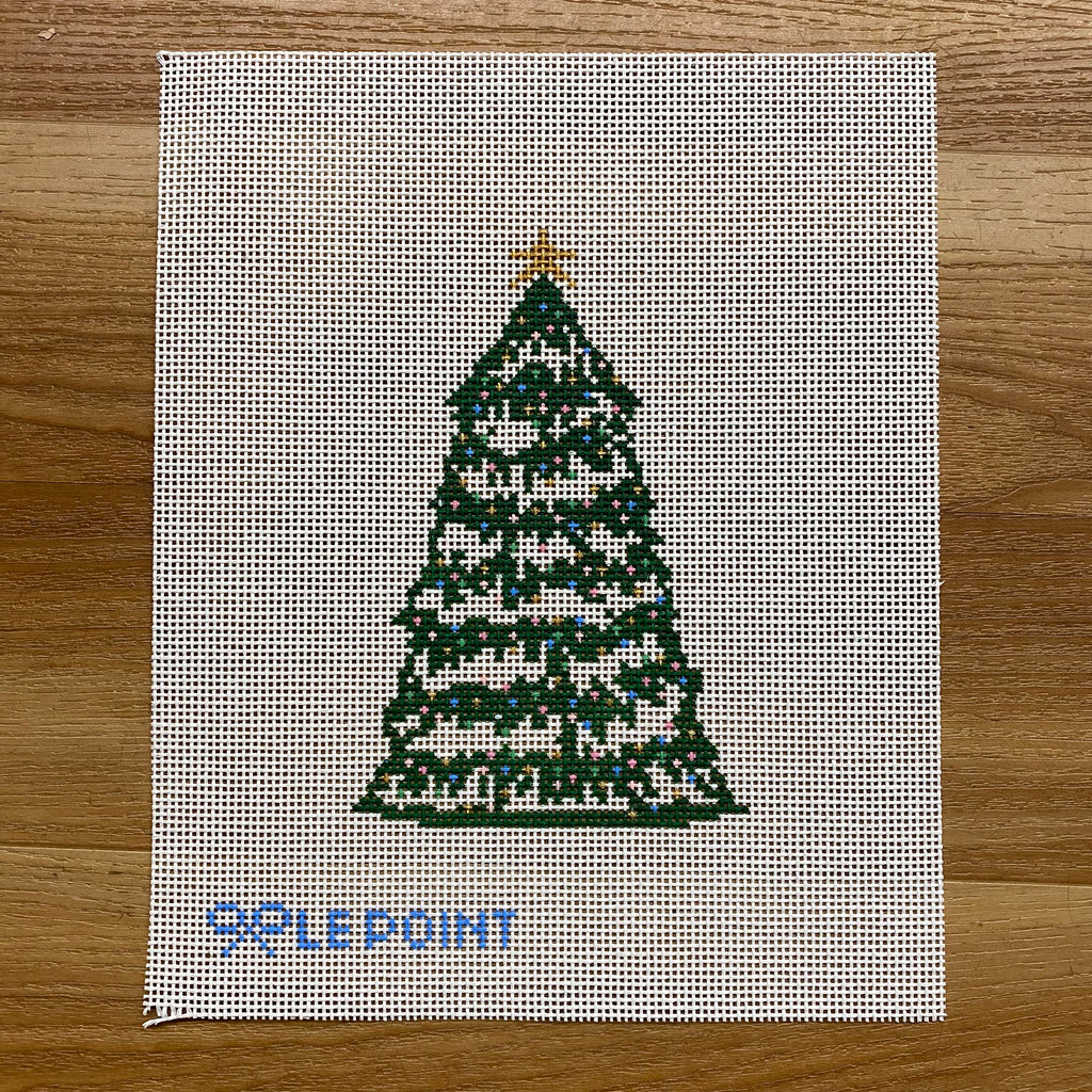 Christmas Village Tree Canvas - KC Needlepoint