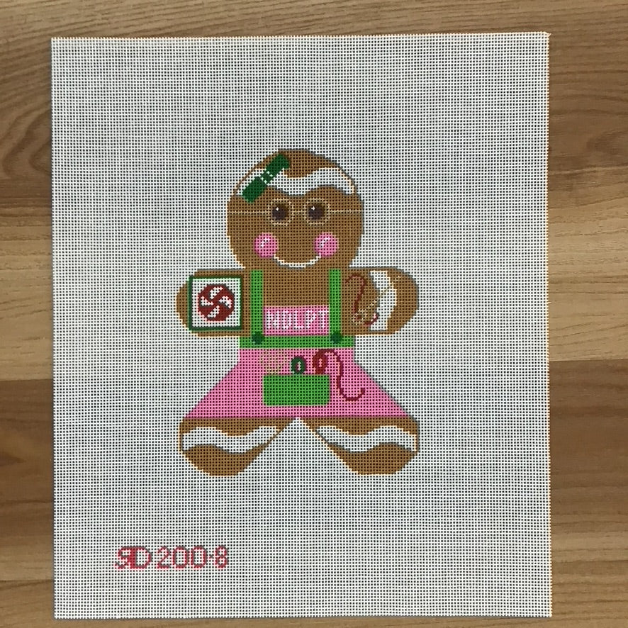 Gingerbread Stitcher Canvas - KC Needlepoint