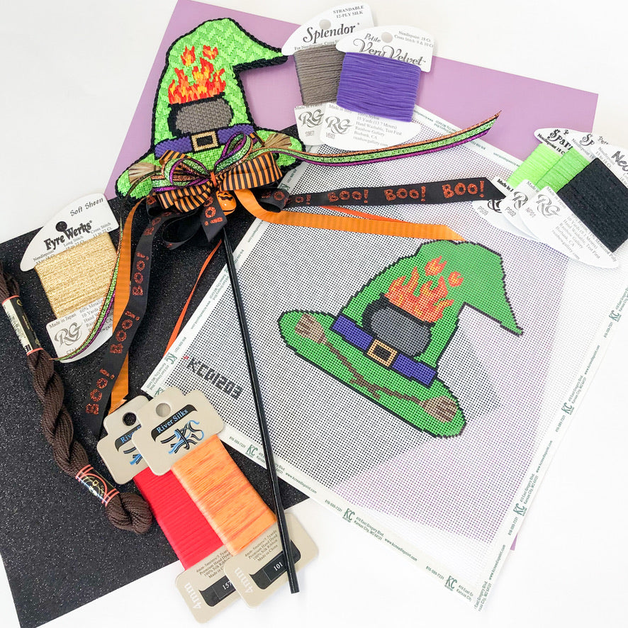 Cauldron Witch's Hat Kit - KC Needlepoint