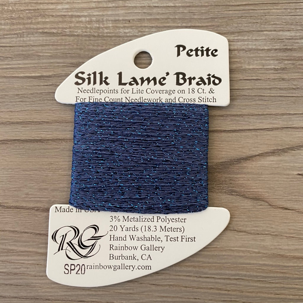 Petite Silk Lamé Braid SP20 Dark Antique Blue - KC Needlepoint