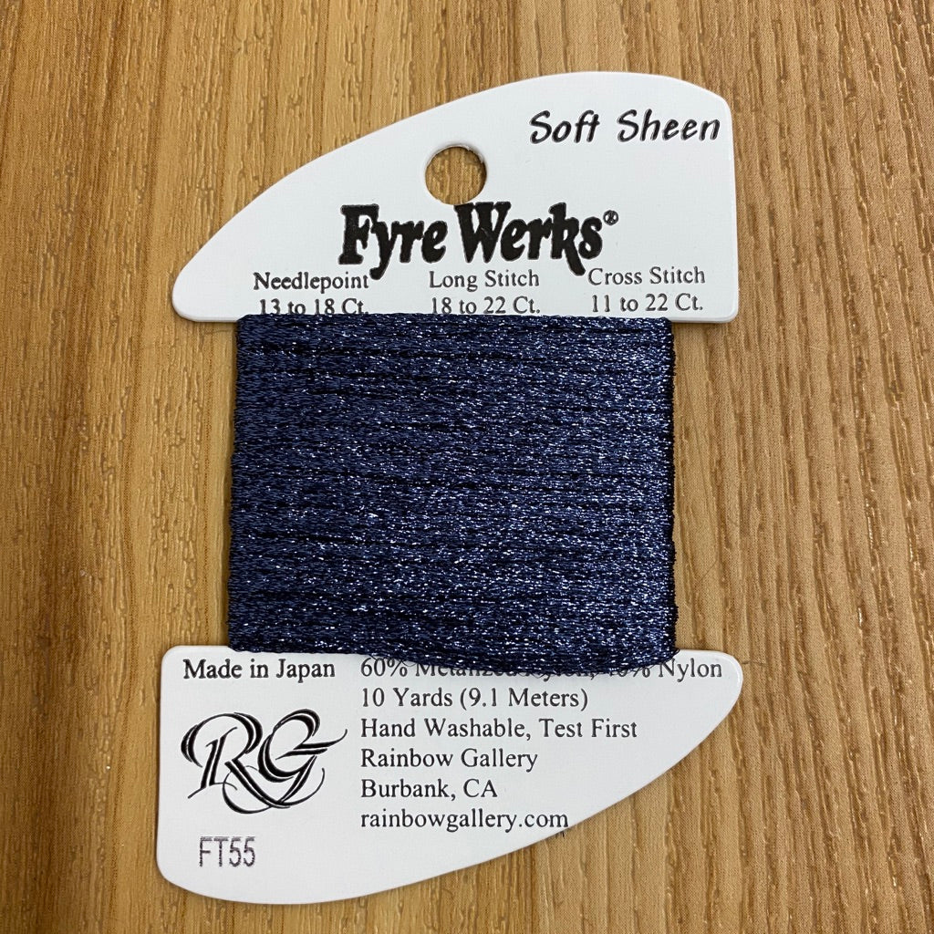Fyre Werks Soft Sheen FT55 Midnight Blue - needlepoint