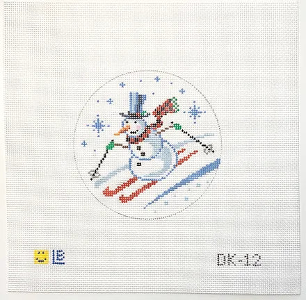 Frosty Loves Skiing Canvas - KC Needlepoint