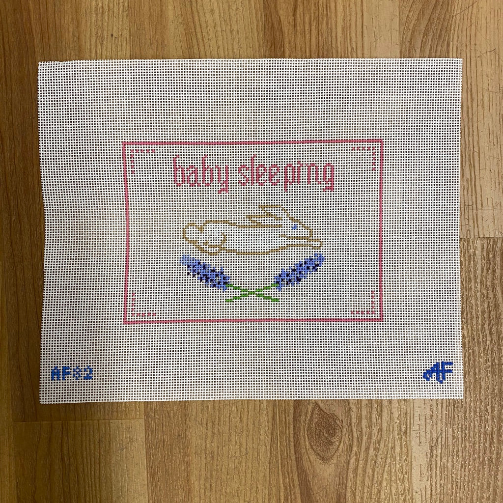 PInk Baby Sleeping Canvas - KC Needlepoint