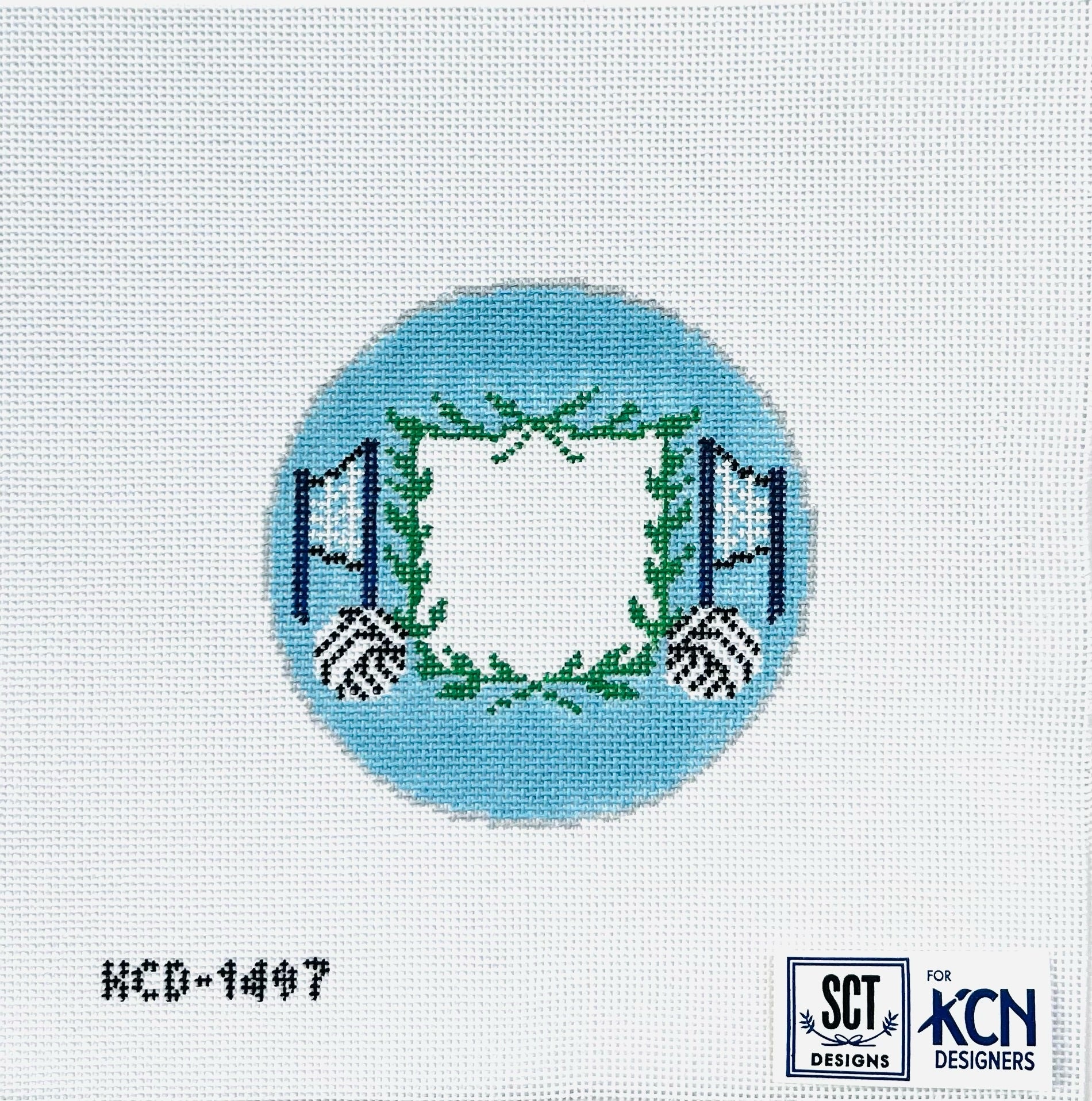 Volleyball Crest Canvas - KC Needlepoint