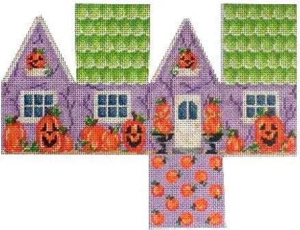 Halloween Cottage Canvas - KC Needlepoint