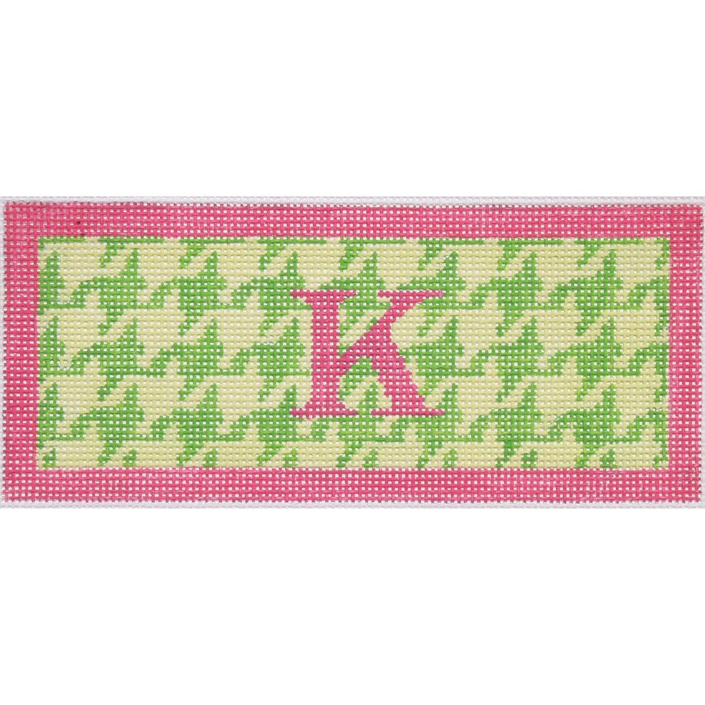 Pink & Green Houndstooth Jewelry Box Insert Canvas - KC Needlepoint