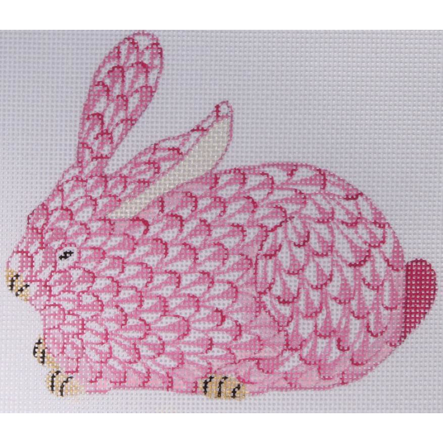 Herend Pink Bunny Needlepoint Ornament Canvas - KC Needlepoint