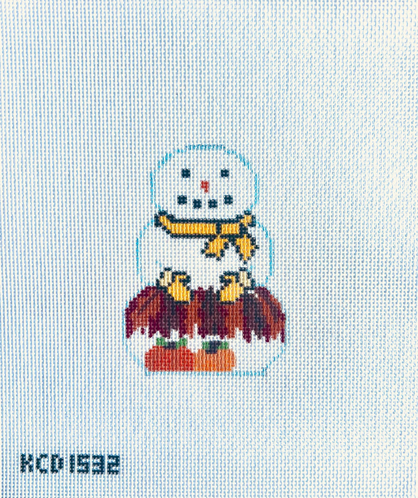 Snowman with Pumpkins Canvas - KC Needlepoint