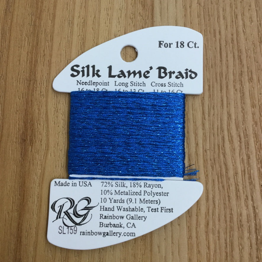Silk Lamé Braid SL159 Imperial Blue - needlepoint