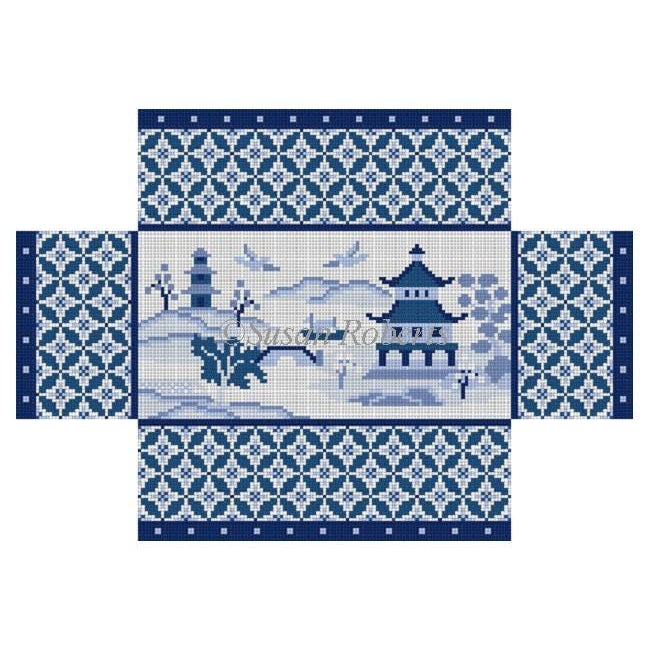 Oriental Scene Brick Cover - KC Needlepoint