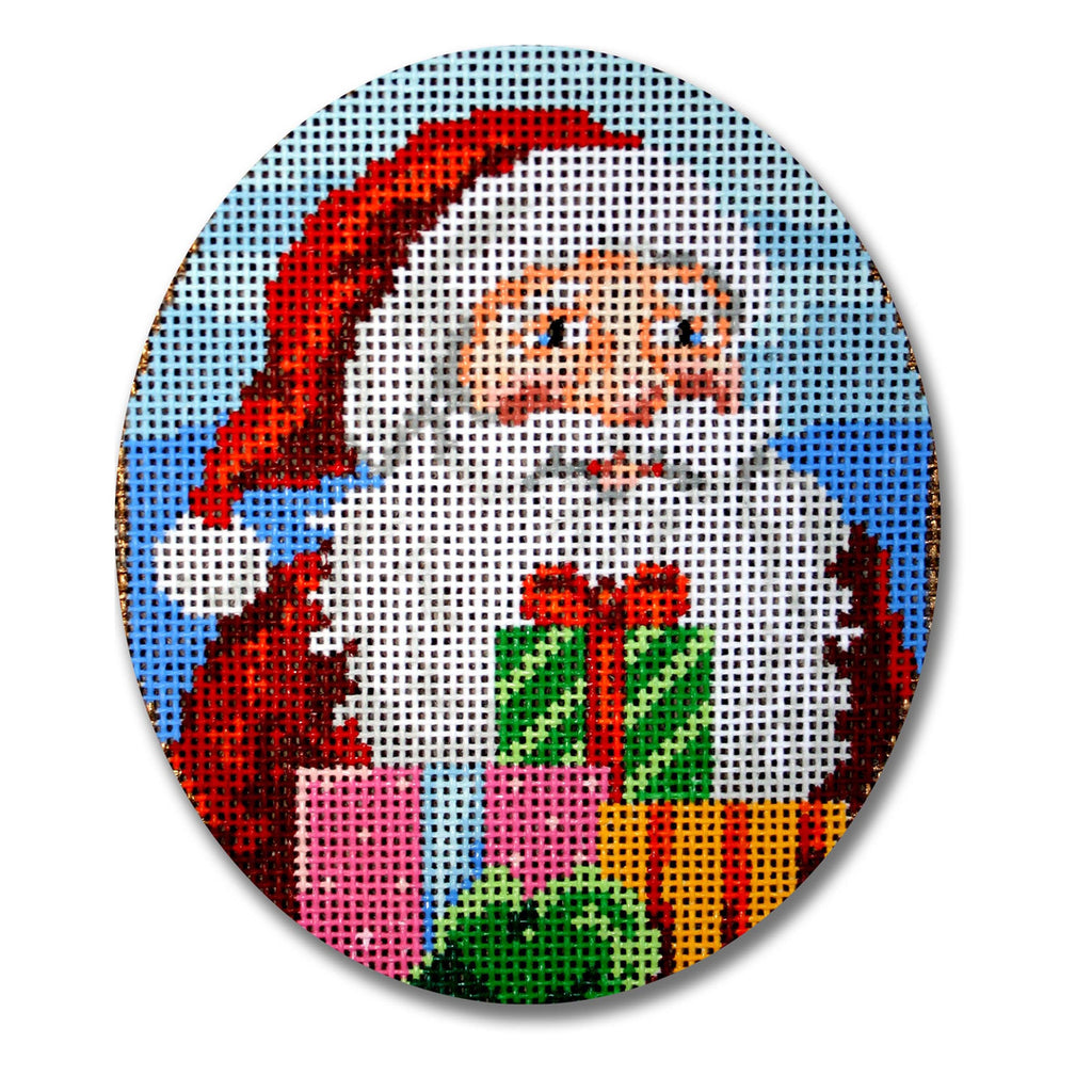 Santa and Presents Canvas - KC Needlepoint
