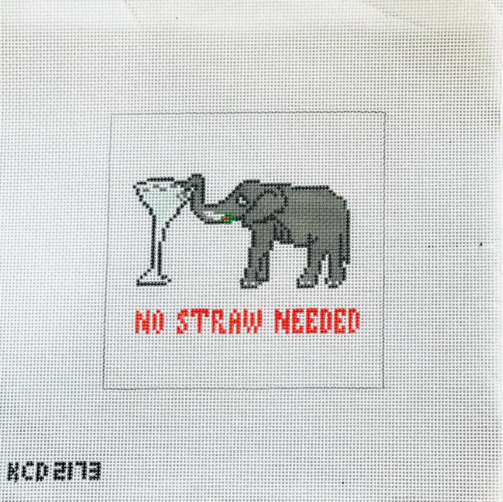 No Straw Needed Canvas - KC Needlepoint