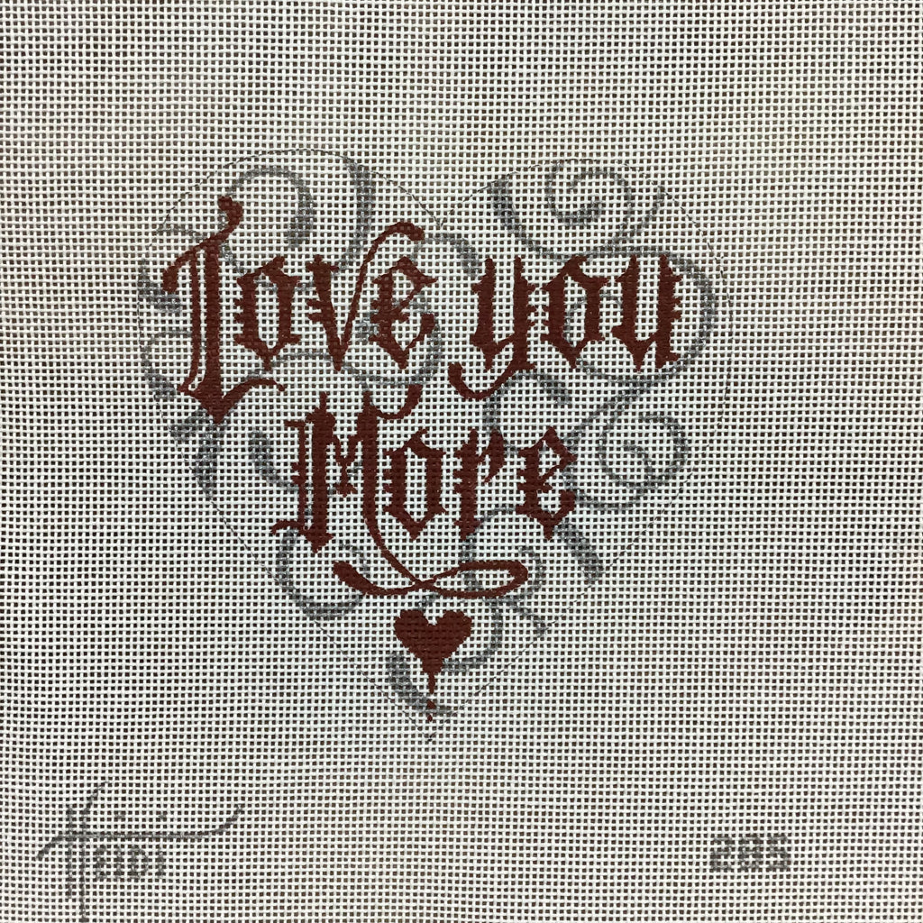 Love You More Heart Canvas - KC Needlepoint