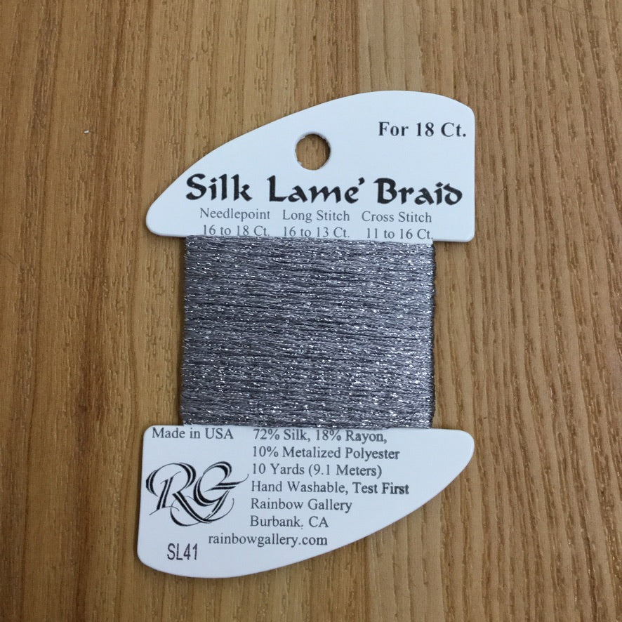 Silk Lamé Braid SL41 Pewter - KC Needlepoint