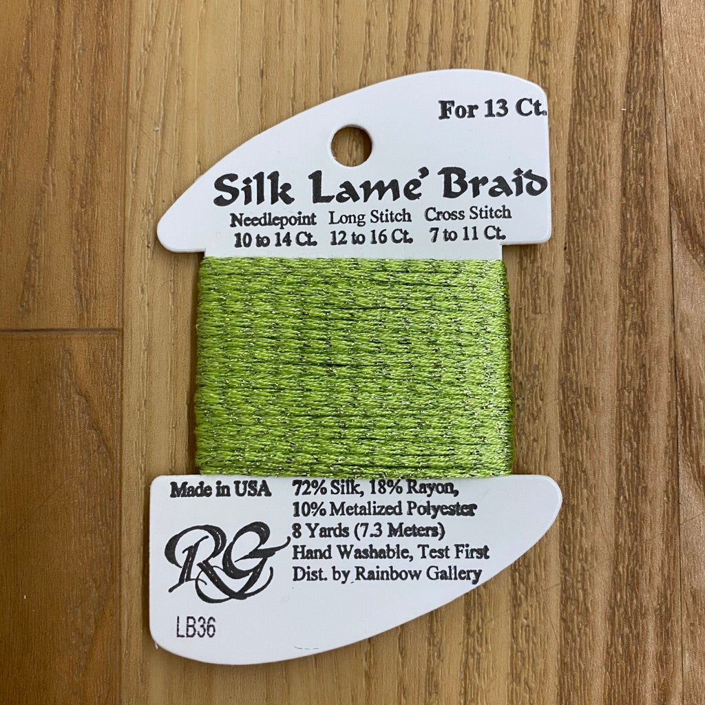 Silk Lamé Braid LB36 Chartreuse - KC Needlepoint