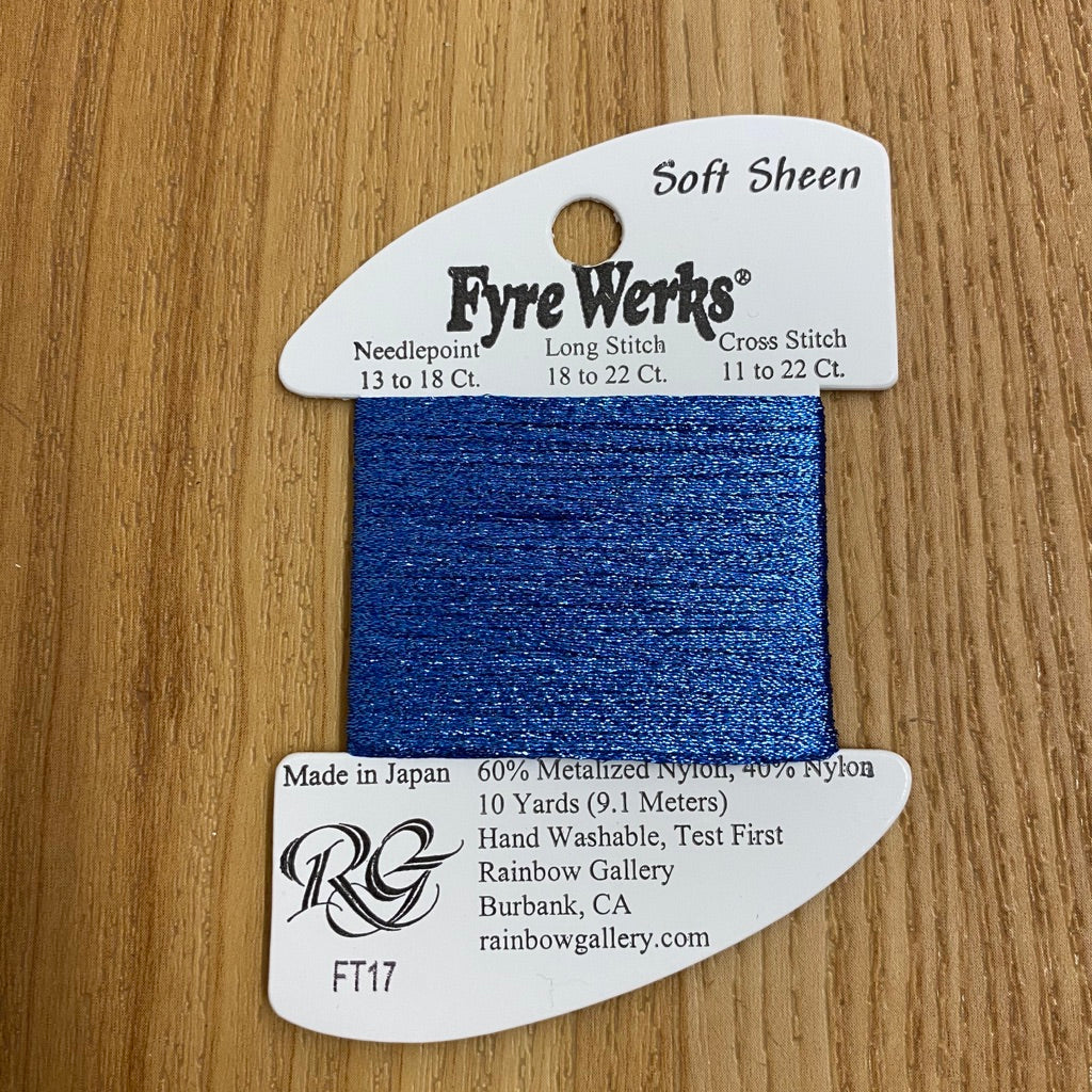 Fyre Werks Soft Sheen FT17 Delft Blue - KC Needlepoint