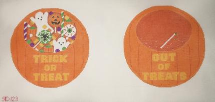 Trick or Treat/Out of Treats Canvas - KC Needlepoint