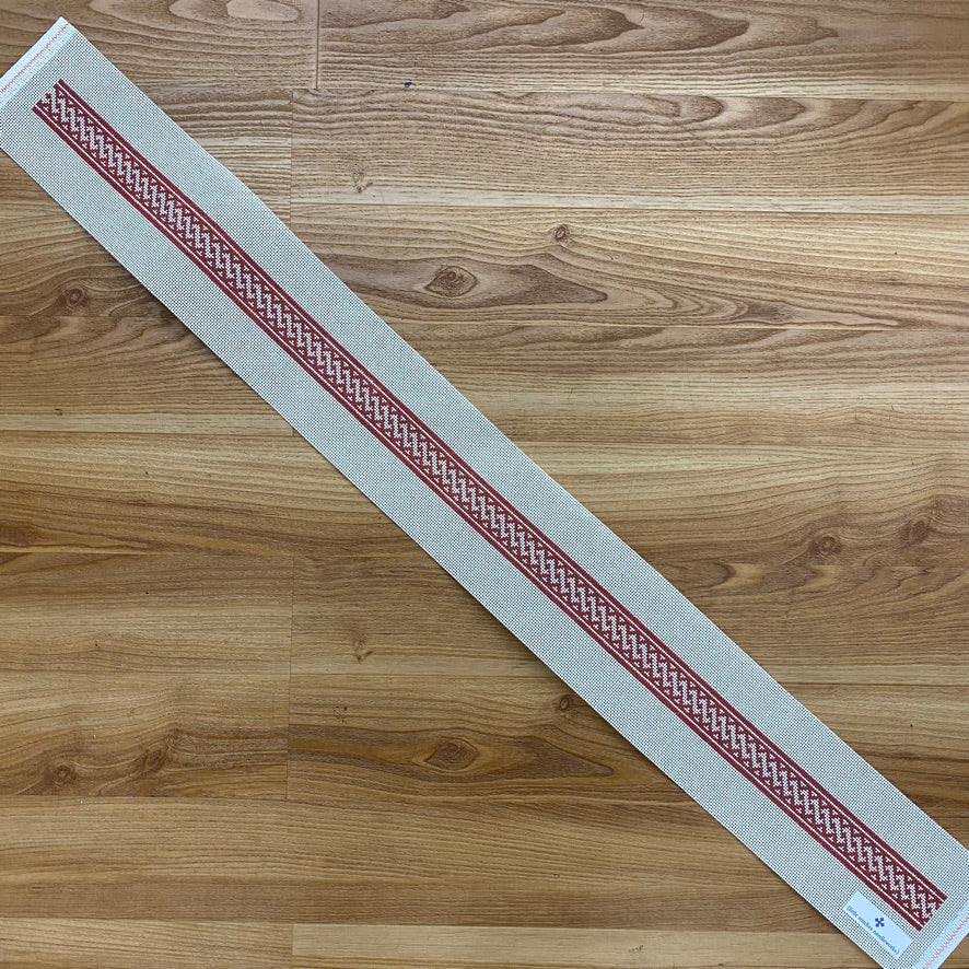 Red Nantucket Braid Belt Canvas - KC Needlepoint