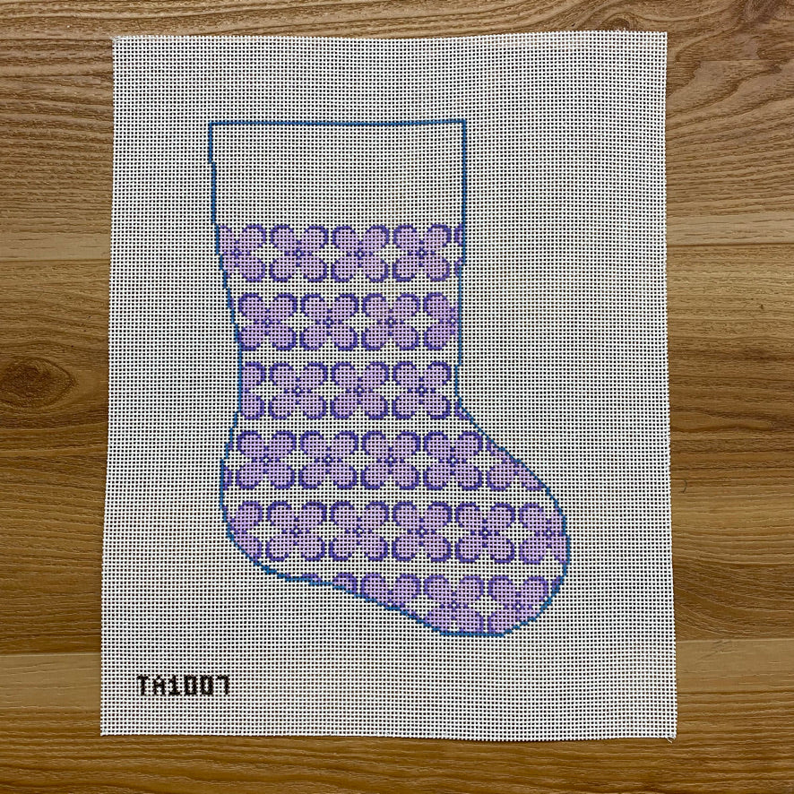 Lavender Hydrangea Mini Sock Canvas - KC Needlepoint