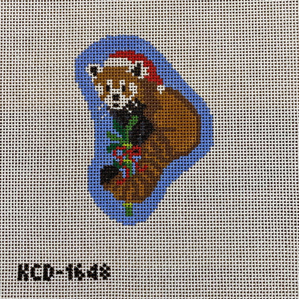 Holiday Red Panda Ornament Canvas - KC Needlepoint