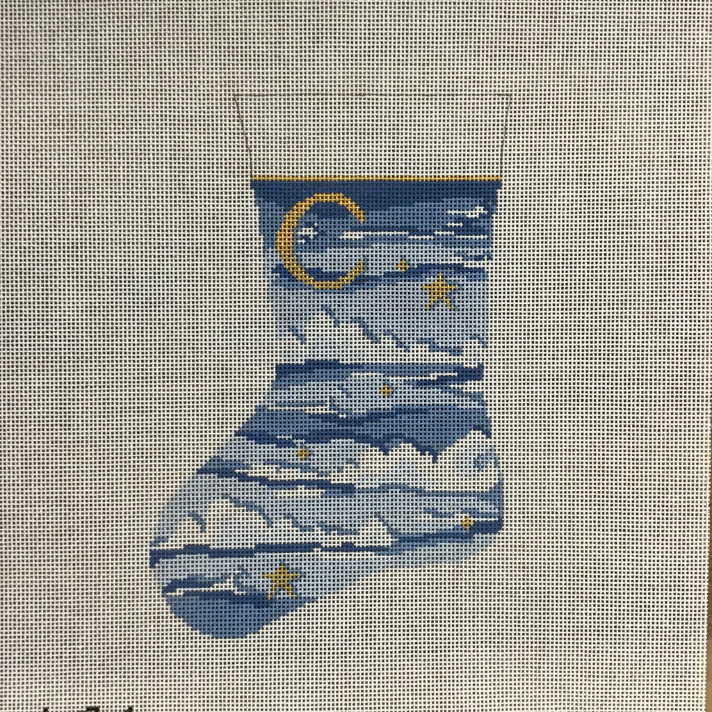 Celestial Mini Sock Canvas - KC Needlepoint