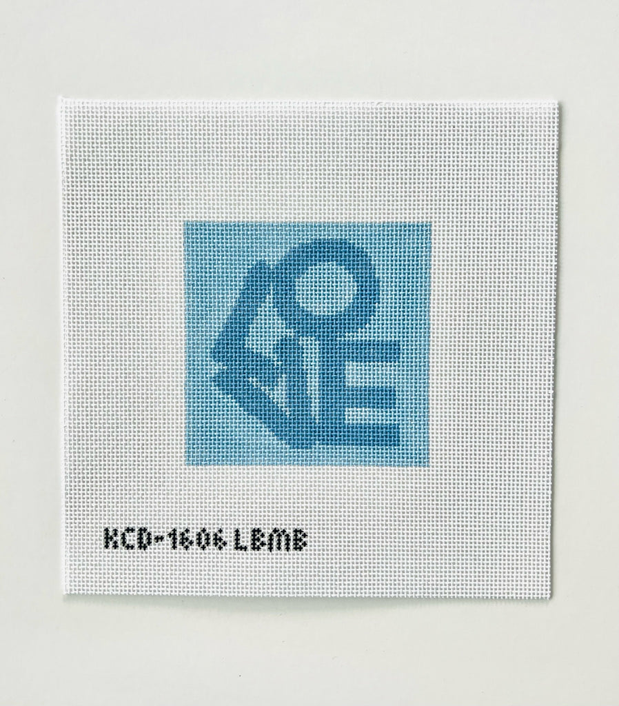 Blue and Blue LOVE Kit or Canvas - KC Needlepoint