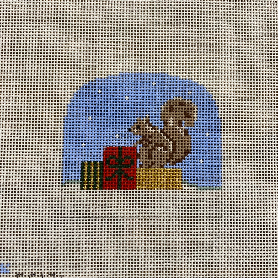 Christmas Forest Squirrel Canvas - KC Needlepoint