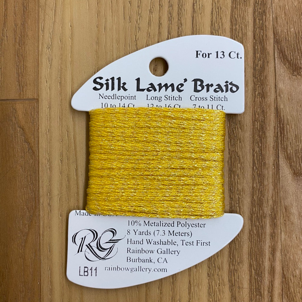 Silk Lamé Braid LB11 Yellow - KC Needlepoint