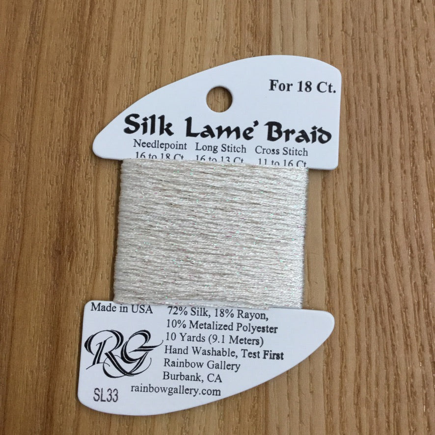 Silk Lamé Braid SL33 Eggshell - KC Needlepoint