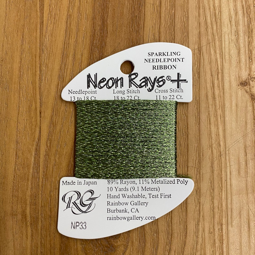 Neon Rays+ NP33 Loden Green - KC Needlepoint