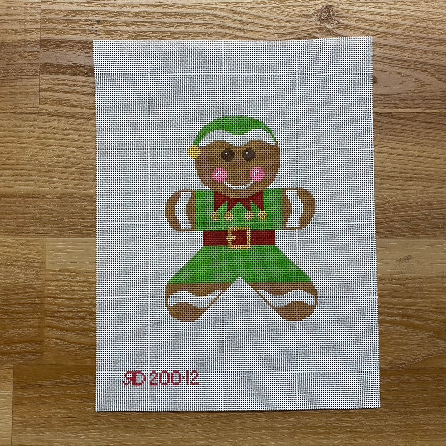 Gingerbread Elf Boy Canvas - KC Needlepoint