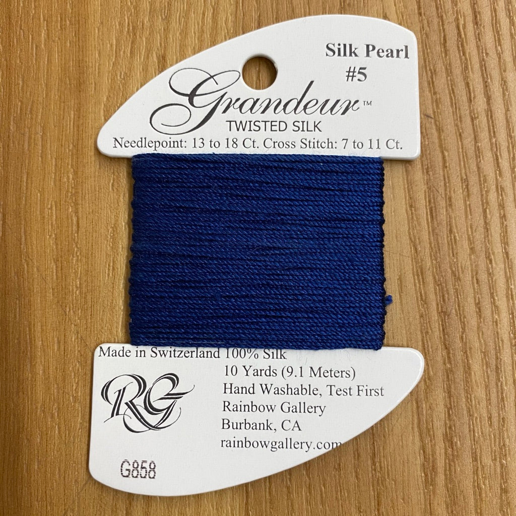 Grandeur Silk G858 Medium Blue - needlepoint