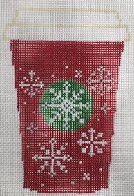 Snowflake Coffee Cup Canvas - KC Needlepoint