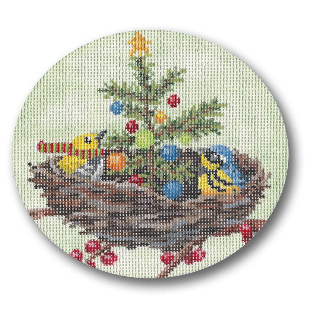 Christmas in the Nest Canvas - KC Needlepoint