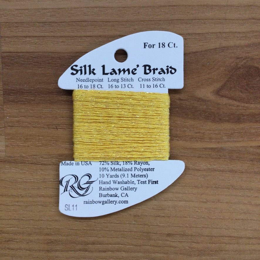 Silk Lamé Braid SL11 Yellow - KC Needlepoint