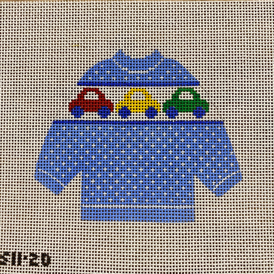 Cars Pullover Sweater Needlepoint Canvas - KC Needlepoint