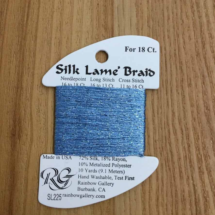 Silk Lamé Braid SL225 Forever Blue - needlepoint