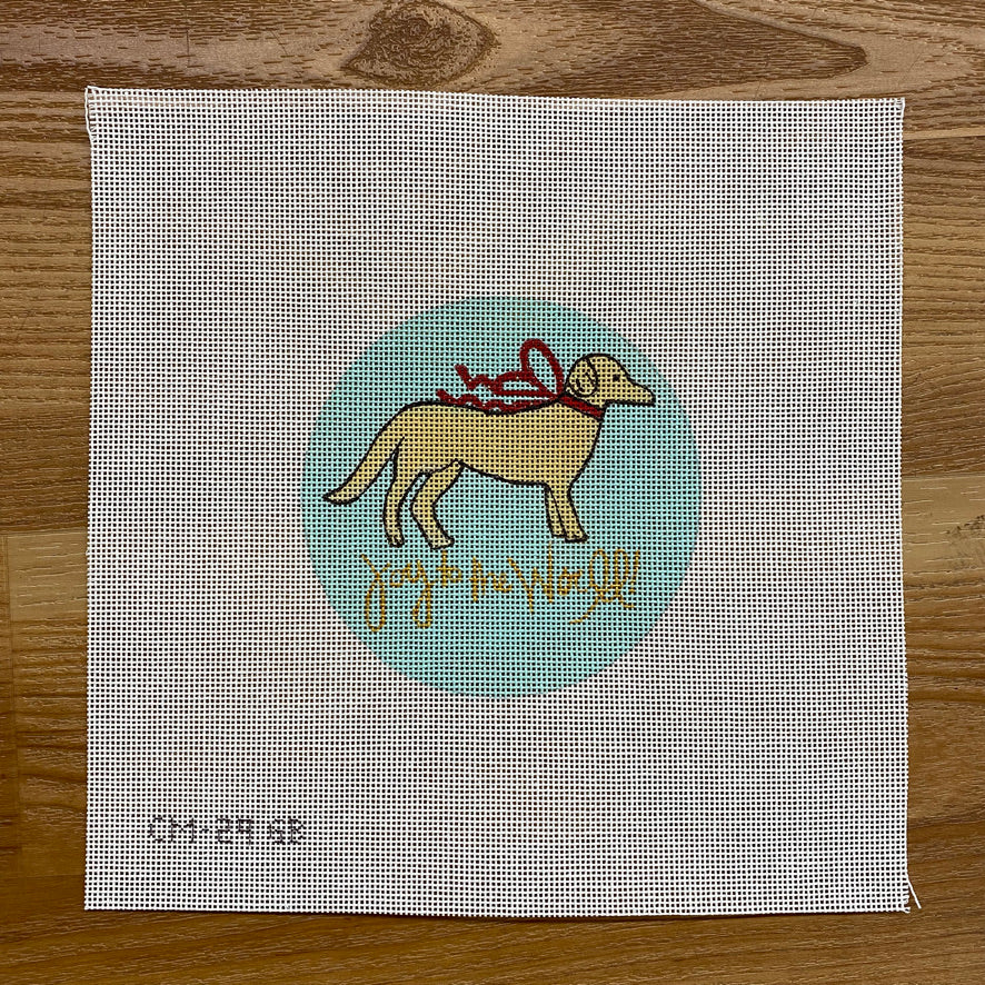 Joy to the World Dog Canvas - KC Needlepoint