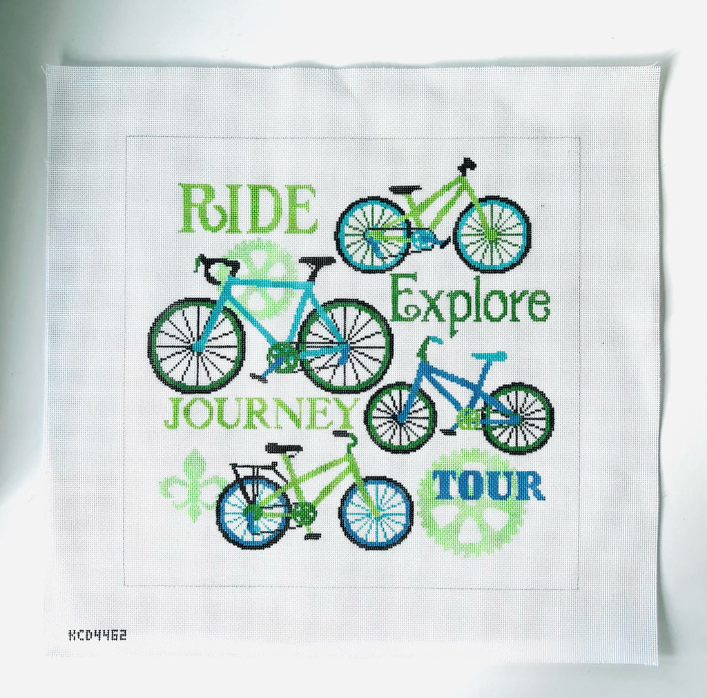 Bicycle Journey Canvas - KC Needlepoint
