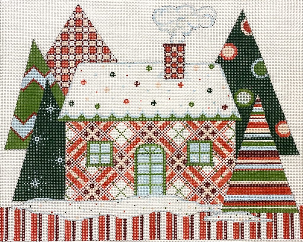 Christmas House Canvas - KC Needlepoint