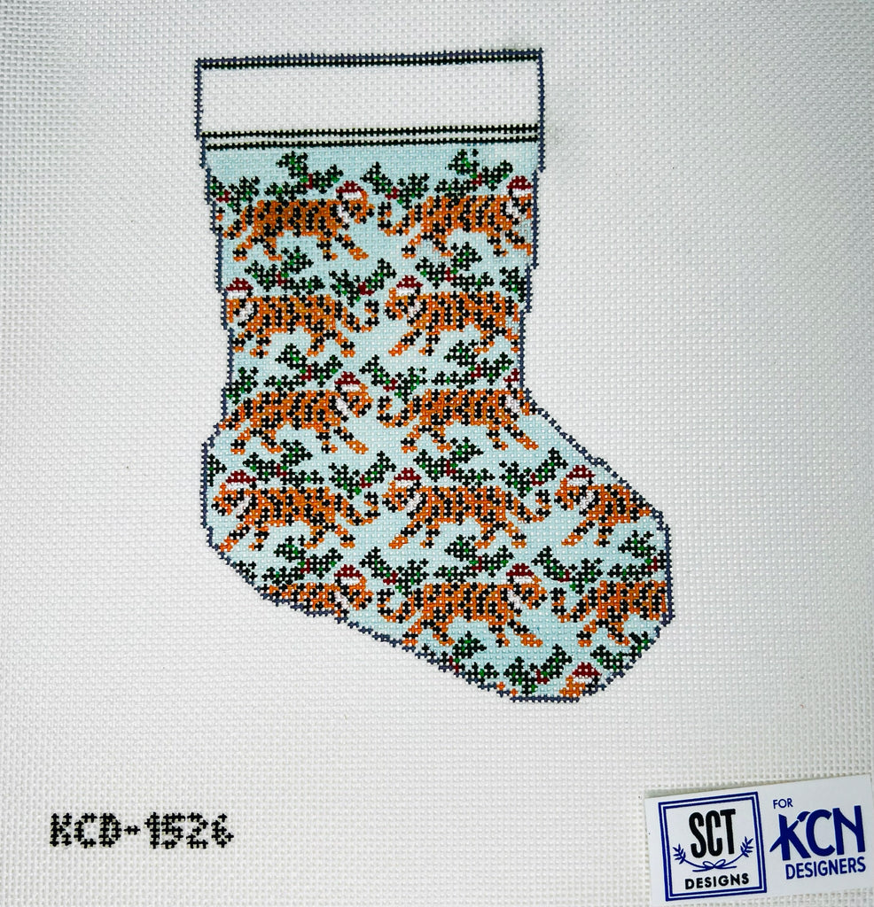 Tiger Mini Sock Canvas - KC Needlepoint