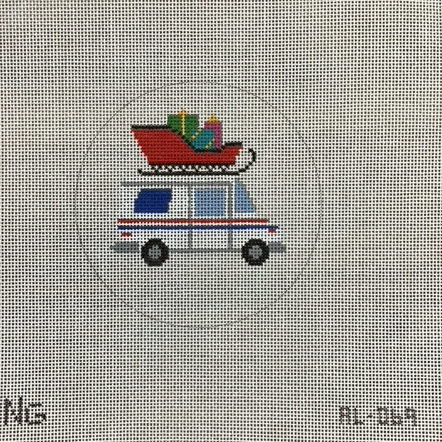 Mail Delivery Truck Canvas - KC Needlepoint