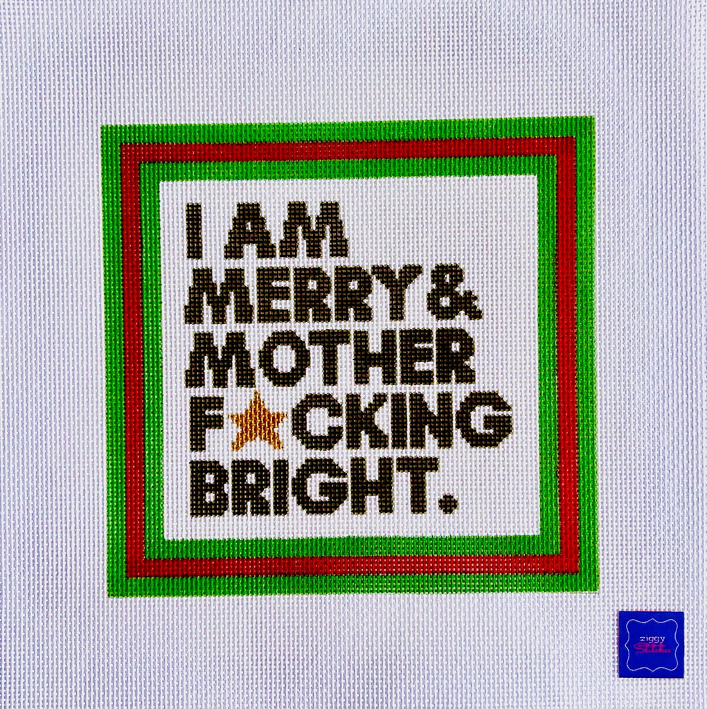 Merry and Bright Stripe Canvas - KC Needlepoint
