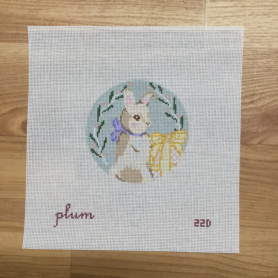 Bunny with Yellow Egg Canvas - KC Needlepoint